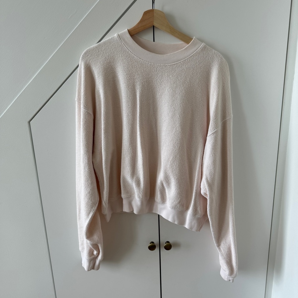 MADHAPPY | Reverse Weave Cream Crewneck